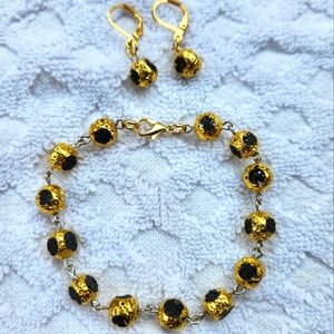 18k Gold Plated Ancient Lavarock Set